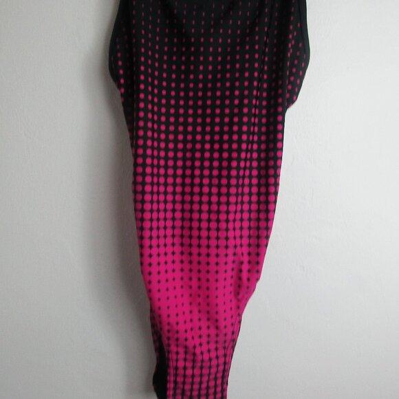 Sporti Swimsuit Womens 36 Pink Polka Dot Stretch Keyhole‎ Back Spaghetti Strap - Picture 2 of 8